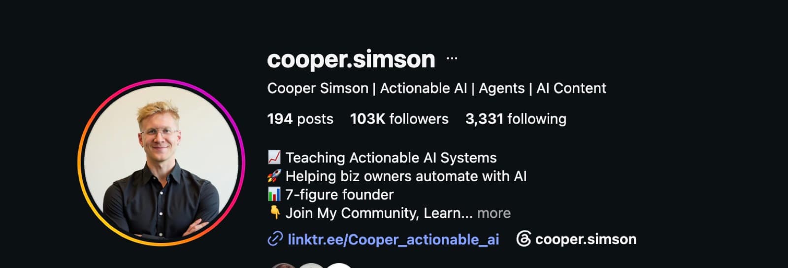 Cooper Simson on Instagram: 105K followers