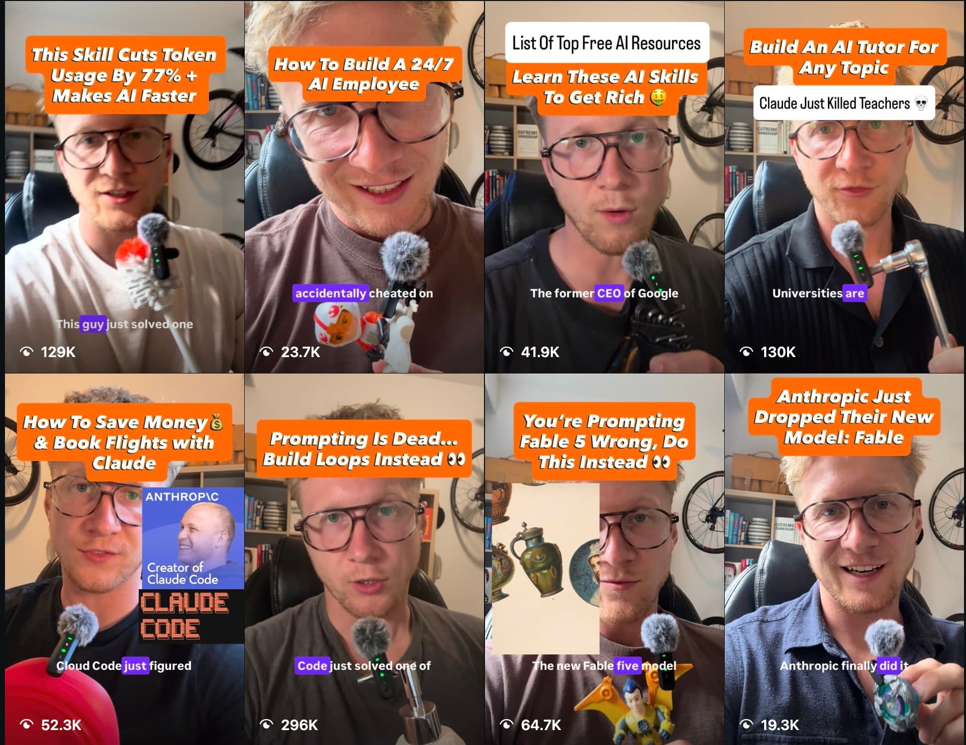 Cooper Simson's reels with view counts: 296K, 130K, 129K views and more