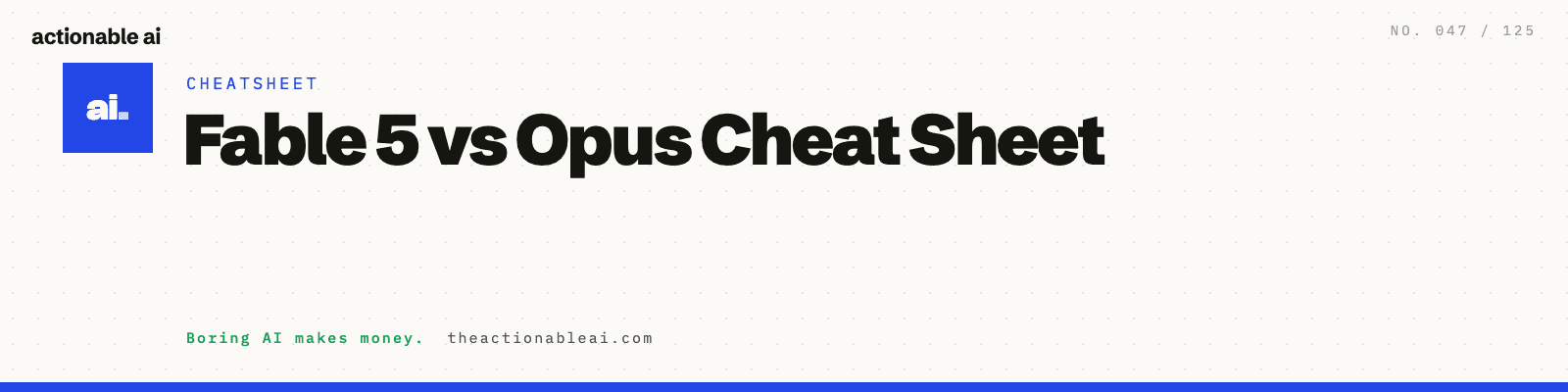 Fable 5 vs Opus Cheat Sheet
