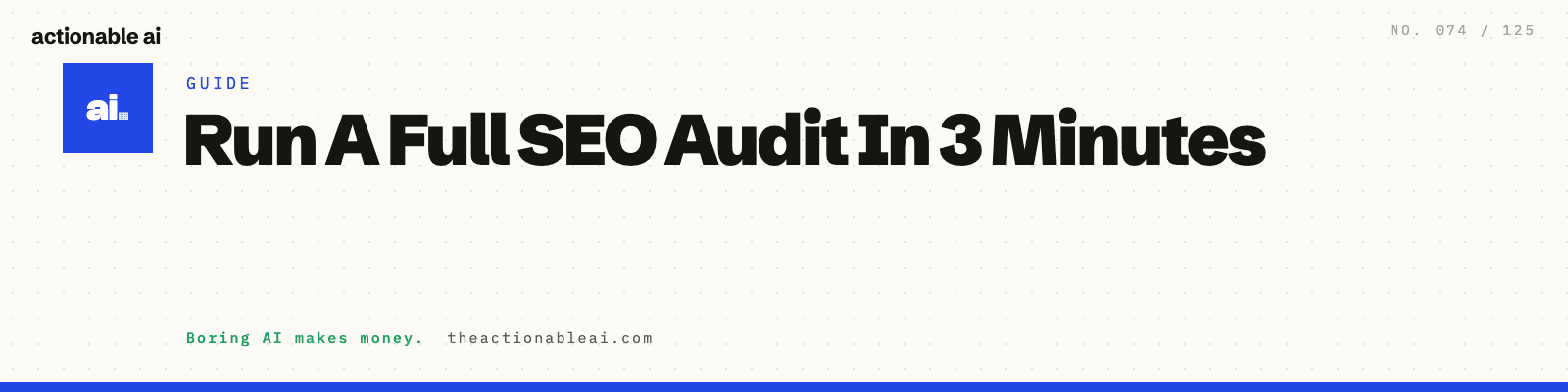 Full SEO Audit in 3 Minutes With One Free Skill