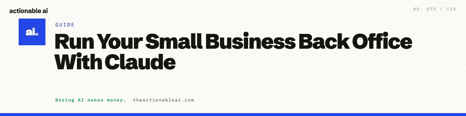 Run Your Small Business Back Office With Claude