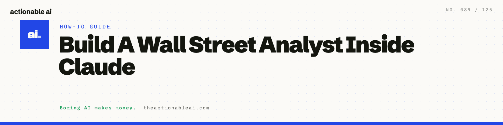 Build A Wall Street Analyst Inside Claude